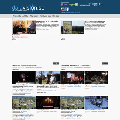 DALAVISION startsida 2022