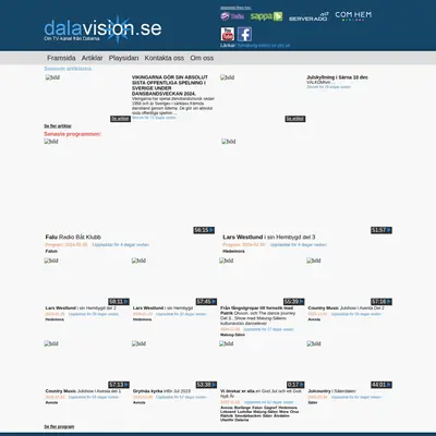 DALAVISION startsida 2024