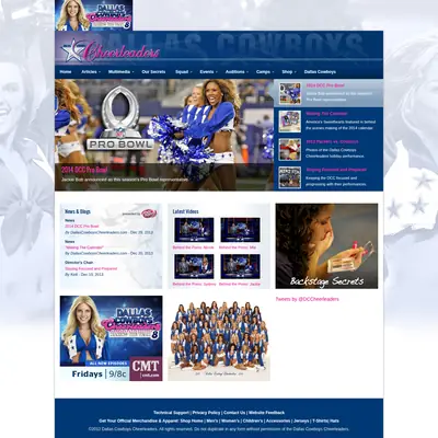Dallas Cowboys Cheerleaders startsida 2014