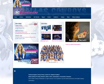 Dallas Cowboys Cheerleaders startsida 2015