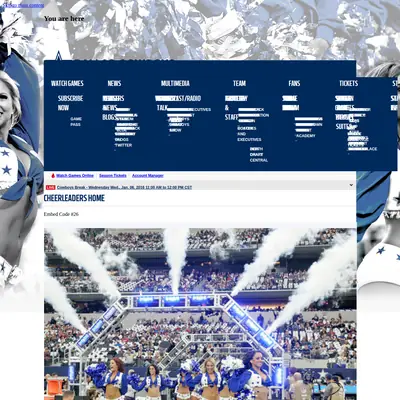 Dallas Cowboys Cheerleaders startsida 2016