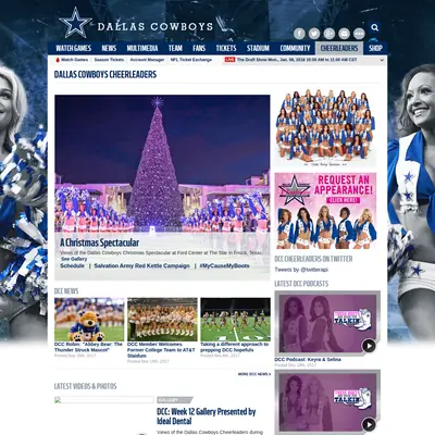 Dallas Cowboys Cheerleaders startsida 2018