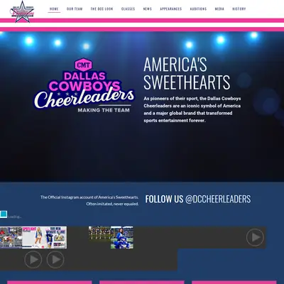 Dallas Cowboys Cheerleaders startsida 2020