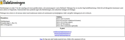 www.dalslanningen.se startsida 2000