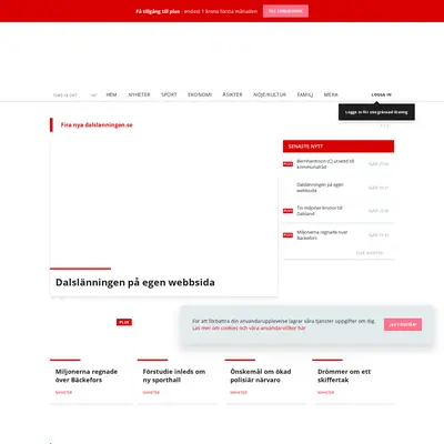 www.dalslanningen.se startsida 2018