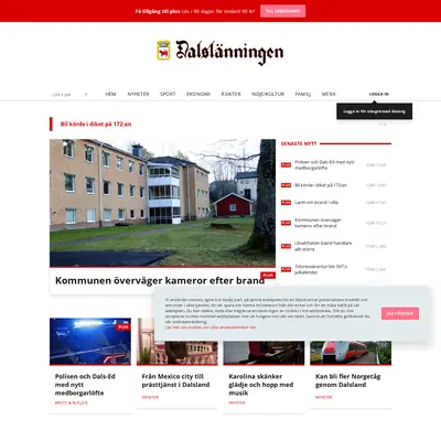 www.dalslanningen.se startsida 2020