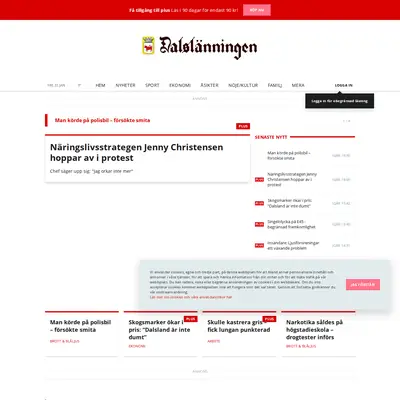 www.dalslanningen.se startsida 2021