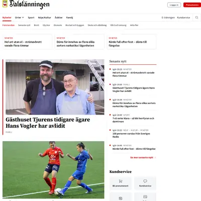 www.dalslanningen.se startsida 2024