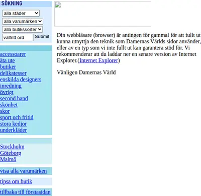 Damernas Värld startsida 2003