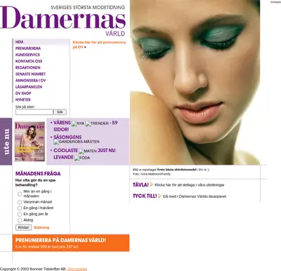 Damernas Värld startsida 2006