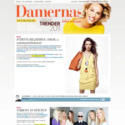 Damernas Värld startsida 2011
