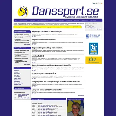 SVENSK DANSSPORT startsida 2010