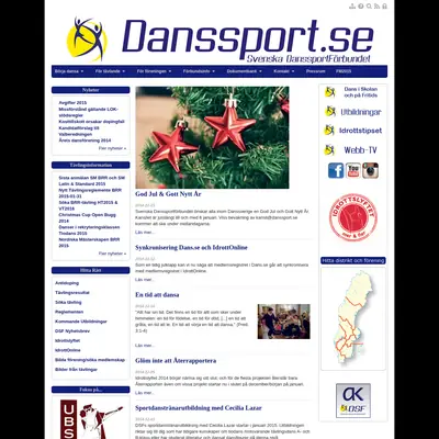 SVENSK DANSSPORT startsida 2015