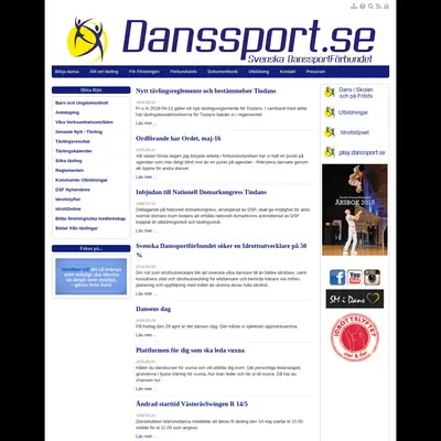 SVENSK DANSSPORT startsida 2016