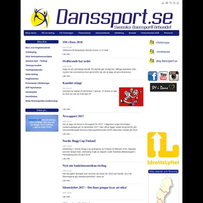 SVENSK DANSSPORT startsida 2018