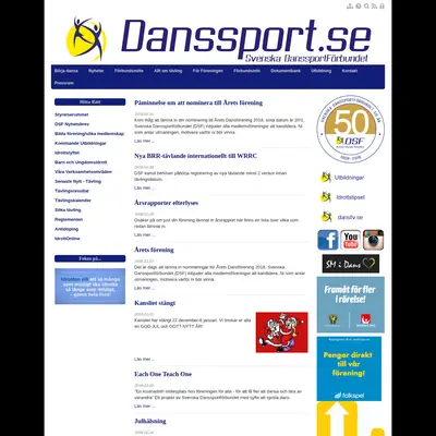 SVENSK DANSSPORT startsida 2019