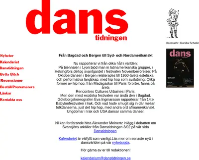 Danstidningen startsida 2003