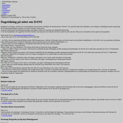 Danstidningen startsida 2005