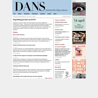 Danstidningen startsida 2013