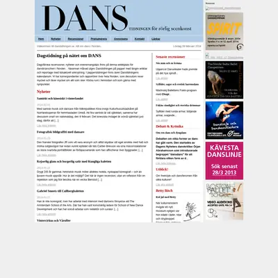 Danstidningen startsida 2014