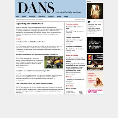 Danstidningen startsida 2017