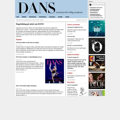 Danstidningen startsida 2018