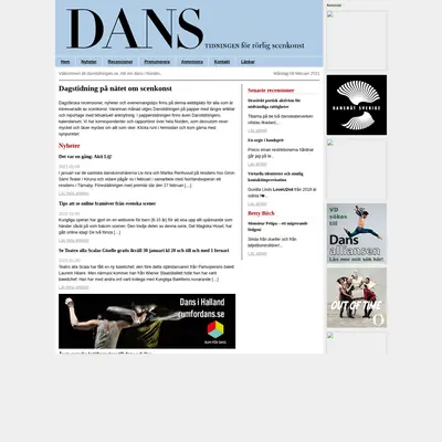 Danstidningen startsida 2021