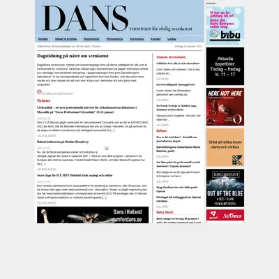 Danstidningen startsida 2022