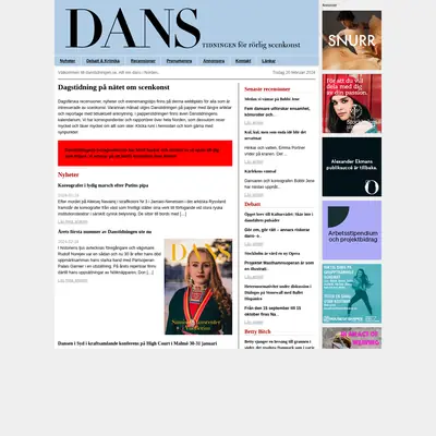 Danstidningen startsida 2024