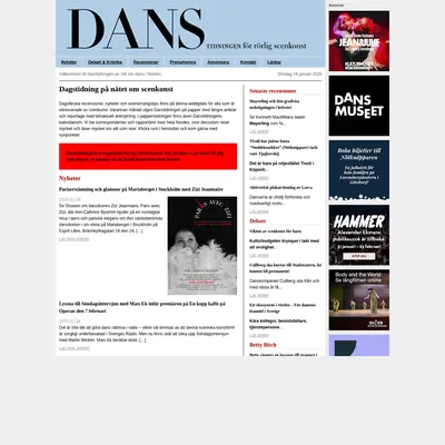 Danstidningen startsida 2025
