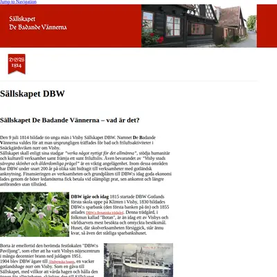 dbw1814.se startsida 2013