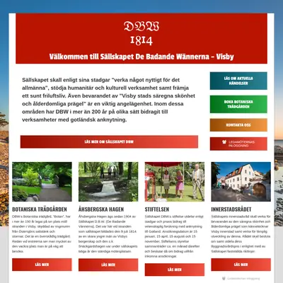 dbw1814.se startsida 2018