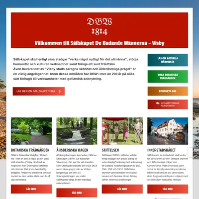 dbw1814.se startsida 2020