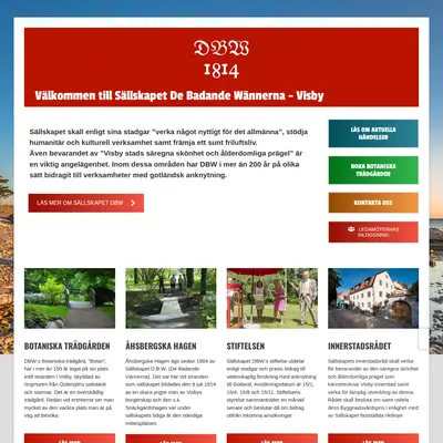 dbw1814.se startsida 2021