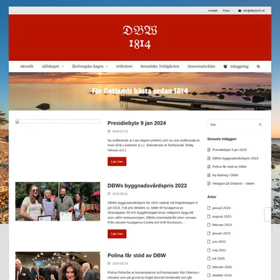 dbw1814.se startsida 2024