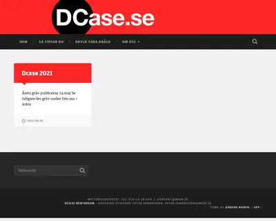 Dcase.se startsida 2021