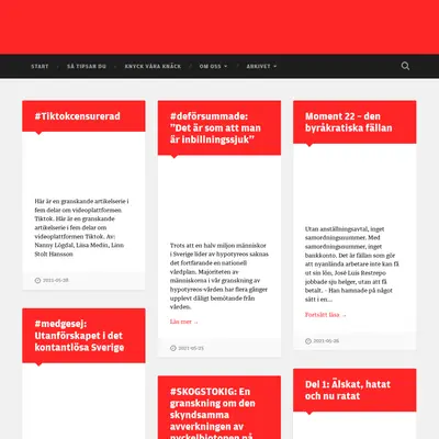 Dcase.se startsida 2022