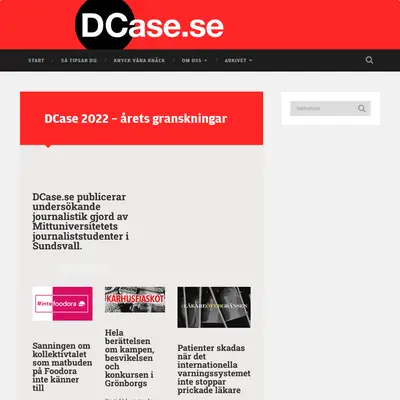 Dcase.se startsida 2023