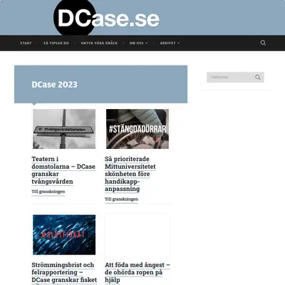 Dcase.se startsida 2024