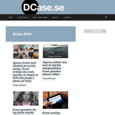 Dcase.se startsida 2025