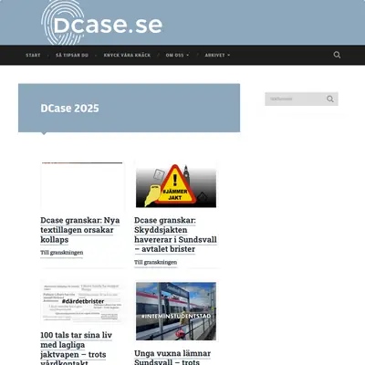 Dcase.se startsida 2026
