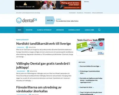 dental24.se startsida 2016