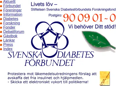 Diabetes startsida 2001