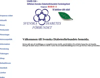 Diabetes startsida 2003