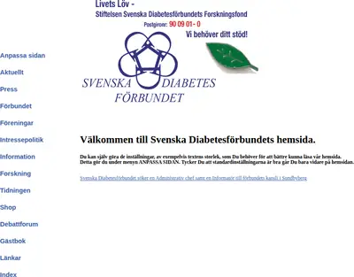Diabetes startsida 2004