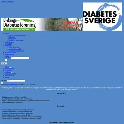 Diabetesnytt Blekinge startsida 2024