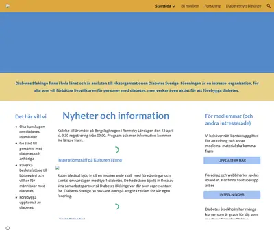 Diabetesnytt Blekinge startsida 2025
