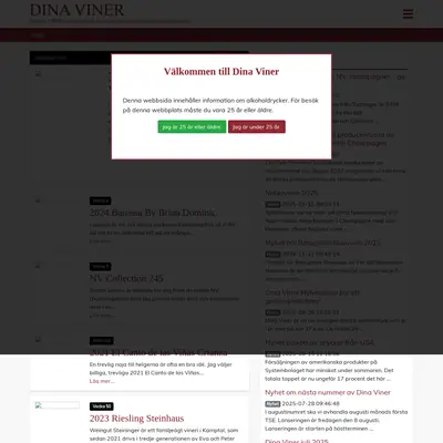 DINA VINER startsida 2026