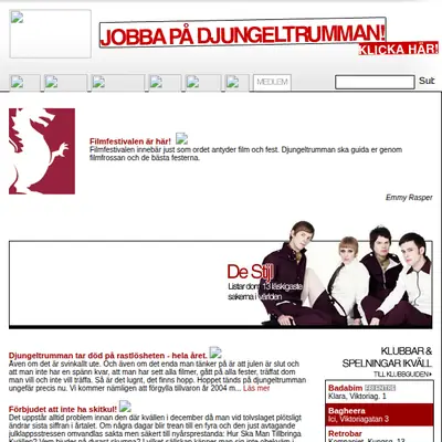 Djungeltrumman startsida 2004