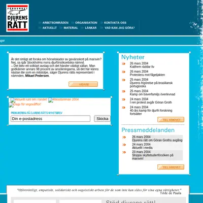 Djurens Rätt startsida 2004